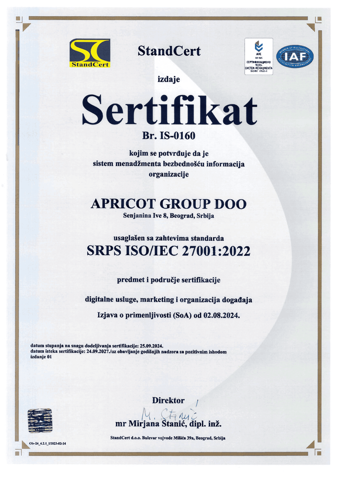 Sertifikat ISO 9001:2015